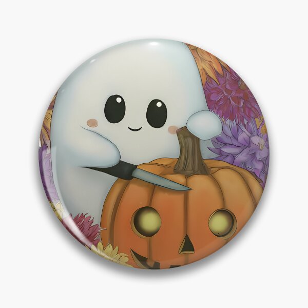 Item preview, Kawaii Vintage Ghost carving pumpkins for Halloween Party designed and sold by TheInkyOwl-TIO.