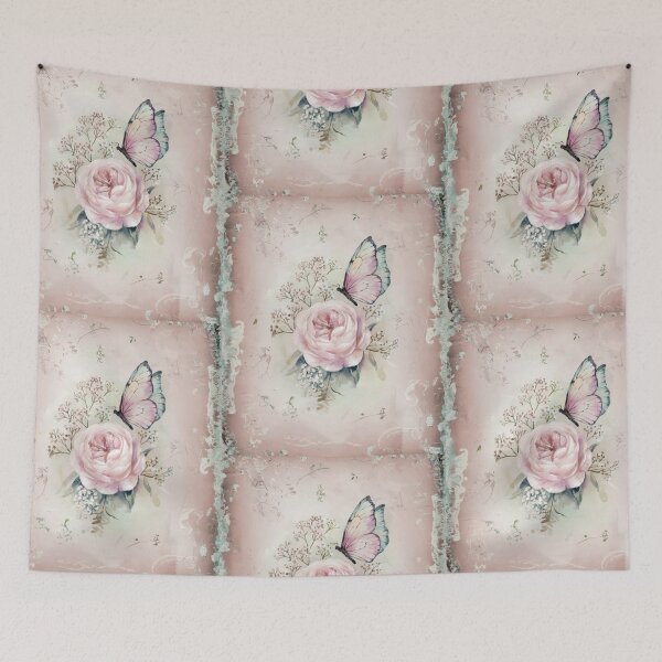 Item preview, Cabbage Rose and Butterfly Vintage Beauty designed and sold by SloganExpress.