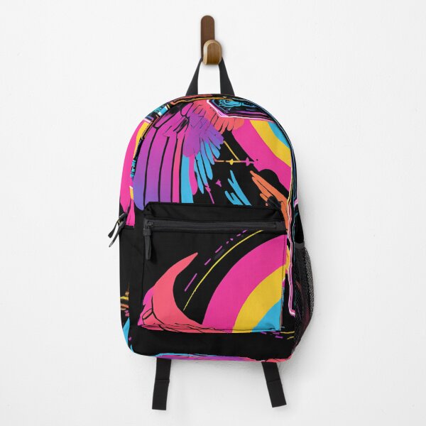 Item preview, Cool Surrealist Cross with Wings | Vibrant Synthwave Religious Iconography | Divine Symbolism Design D4 designed and sold by pixelandcrafted.