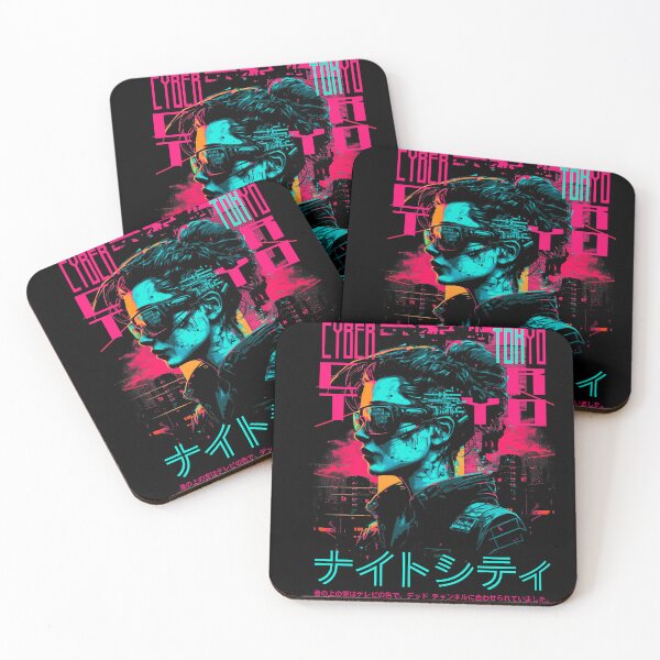 Item preview, Cyberpunk Girl - Neon Tokyo Skyline Futuristic Art designed and sold by TurtleDojo.