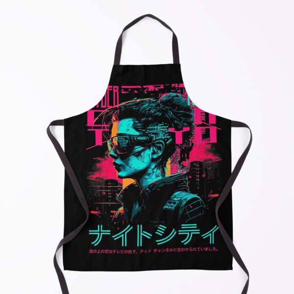 Item preview, Cyberpunk Girl - Neon Tokyo Skyline Futuristic Art designed and sold by TurtleDojo.