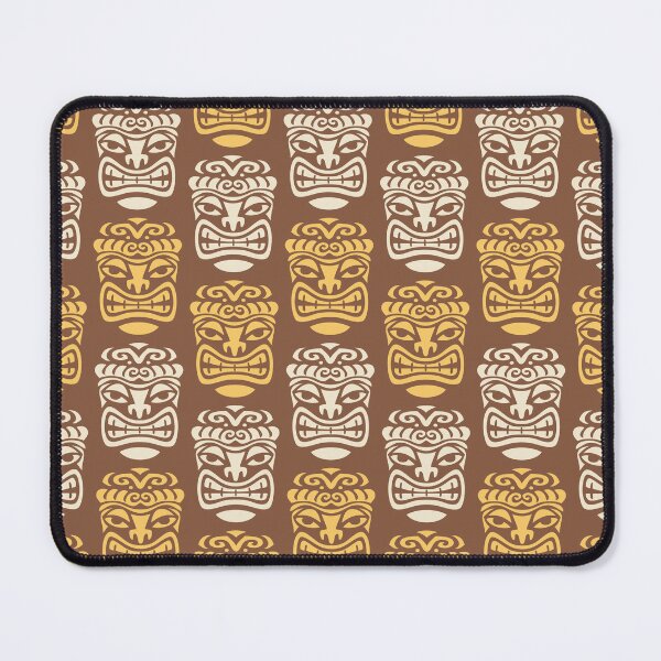 Item preview, Retro Mid Century Modern Tiki Pattern Yellow & Brown designed and sold by tonymagnerart.