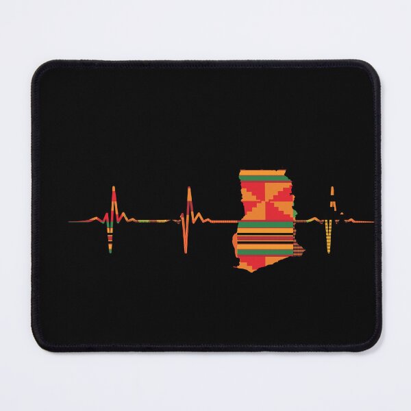 Item preview, Africa Ghana Map, Kente Pattern, Heartbeat, Love Africa  designed and sold by kentevibesshop.