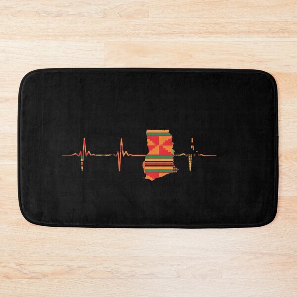 Item preview, Africa Ghana Map, Kente Pattern, Heartbeat, Love Africa  designed and sold by kentevibesshop.