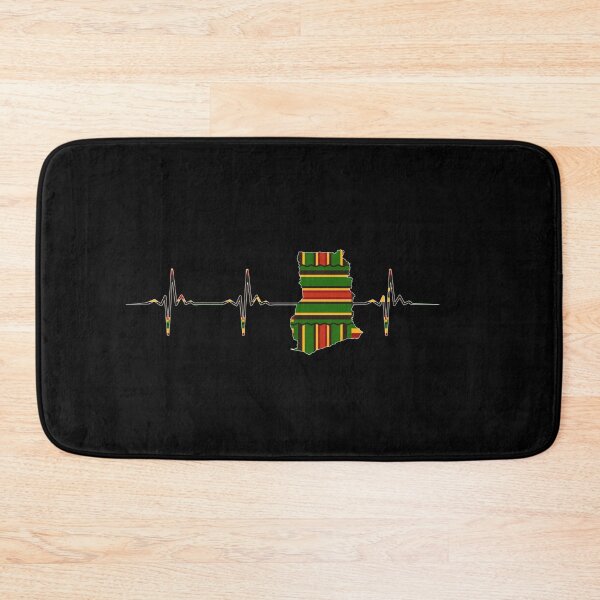 Item preview, Africa Ghana Map, Kente Pattern, Heartbeat, Love Africa  designed and sold by kentevibesshop.
