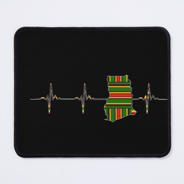 Item preview, Africa Ghana Map, Kente Pattern, Heartbeat, Love Africa  designed and sold by kentevibesshop.