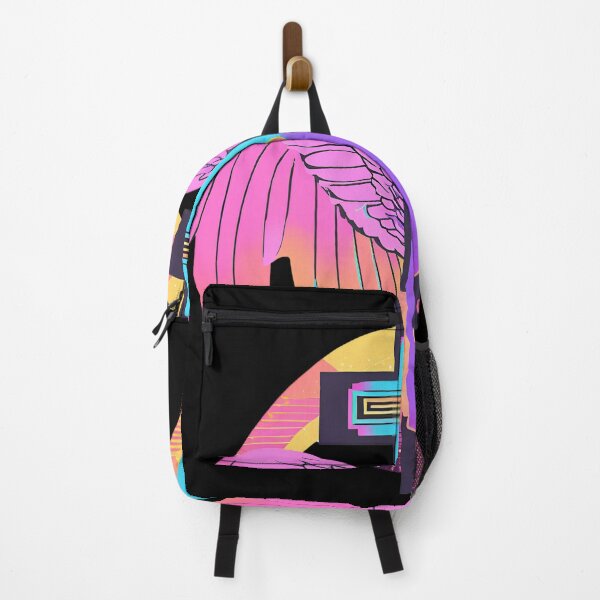 Item preview, Cool Surrealist Cross with Wings | Vibrant Synthwave Religious Iconography | Divine Symbolism Design D5 designed and sold by pixelandcrafted.