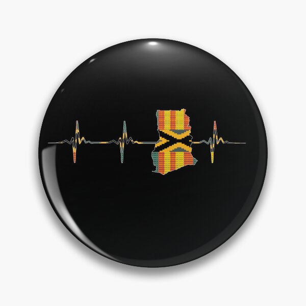 Item preview, Africa Ghana Map, Kente Pattern, Heartbeat, Love Africa  designed and sold by kentevibesshop.