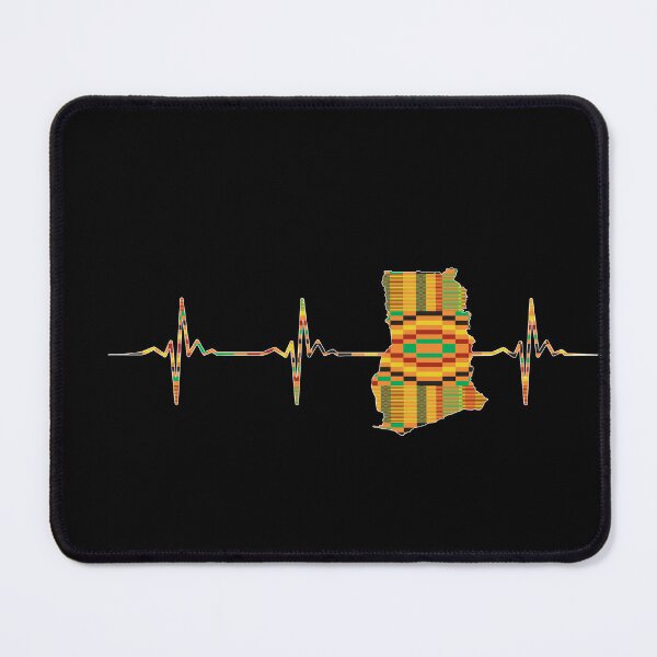 Item preview, Africa Ghana Map, Kente Pattern, Heartbeat, Love Africa designed and sold by kentevibesshop.