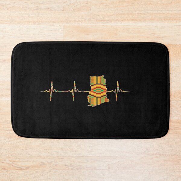 Item preview, Africa Ghana Map, Kente Pattern, Heartbeat, Love Africa  designed and sold by kentevibesshop.