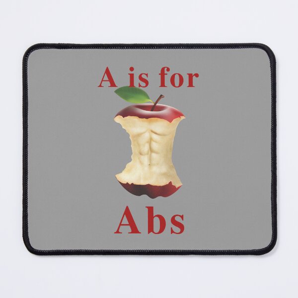 Item preview, "Gym Life Meets Apple Art: A is for Abs - Fitness Humor" designed and sold by artworkathome.