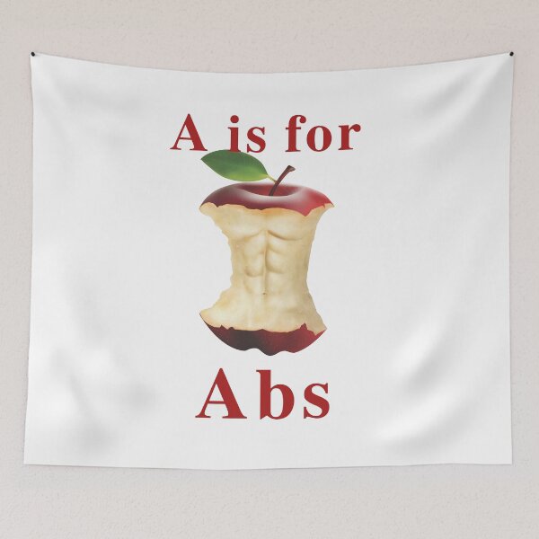 Item preview, "Gym Life Meets Apple Art: A is for Abs - Fitness Humor" designed and sold by artworkathome.
