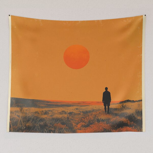 Item preview, Sunset in a grass field designed and sold by Zen Lael.