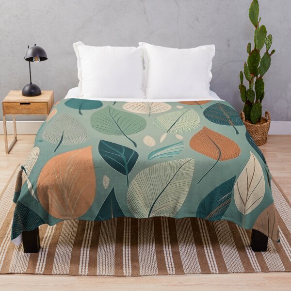 Item preview, A sleek, contemporary pattern Design with simple, geometric leaf shapes in muted colors. designed and sold by HEMRO.