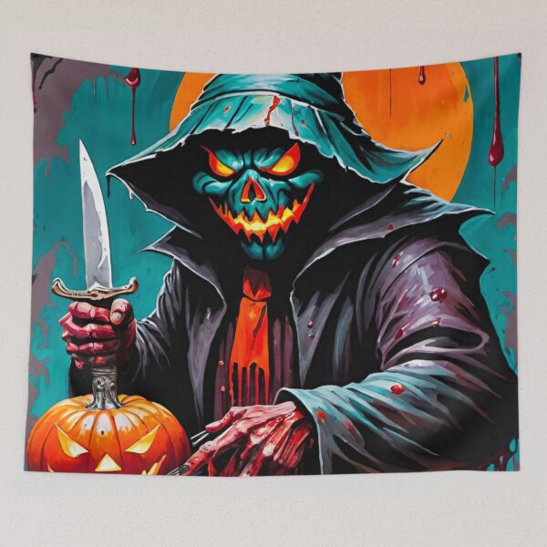 Item preview, Scary Halloween Pumpkin: Frightful and Festive designed and sold by GrizzlyCollective.