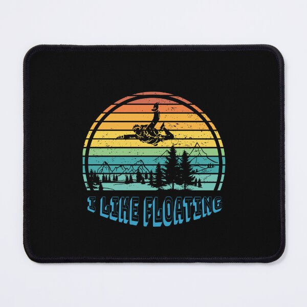 Item preview, I like floating - retro skydiving silhouette in natural setting designed and sold by KolbaVison.