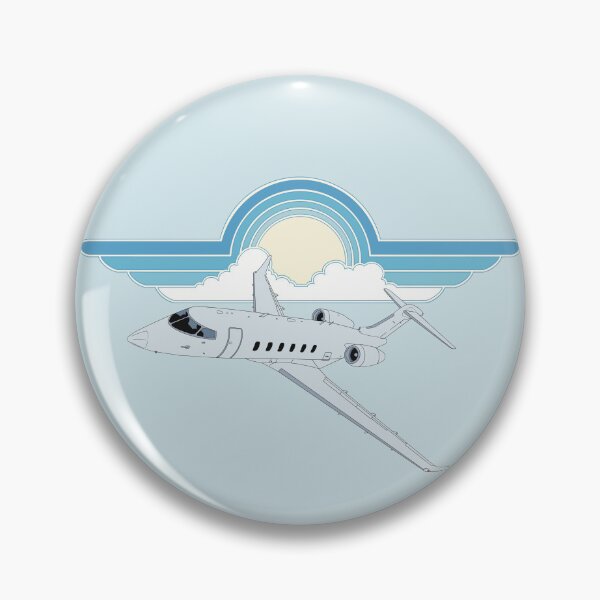 Item preview, Bombardier Challenger 350 Blue Sky Pilot Wings Retro Aviation Design designed and sold by skye-studio.