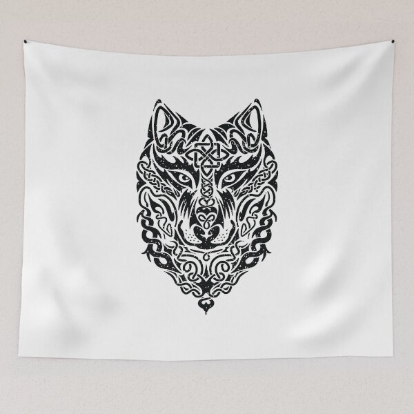 Item preview, Celtic Tribal Wolf's Head - Mystical Wolf Art  designed and sold by TurtleDojo.