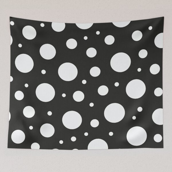 Item preview, A classic Polka Dots pattern Design with evenly spaced medium-sized dots in Black and white. designed and sold by HEMRO.
