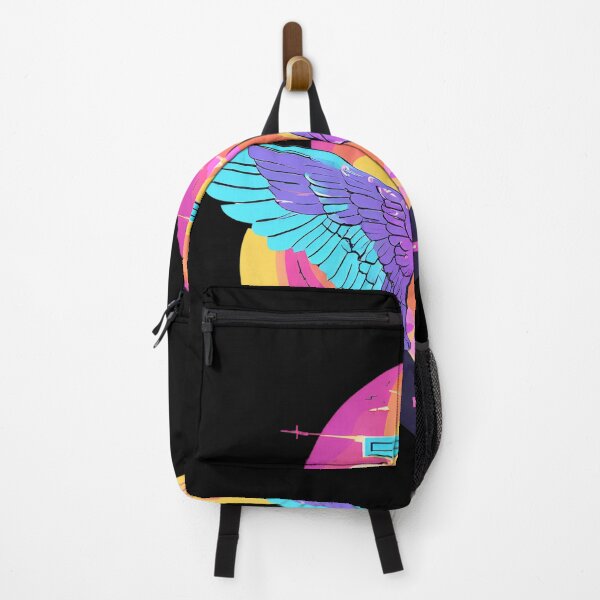 Item preview, Cool Surrealist Cross with Wings | Vibrant Synthwave Religious Iconography | Divine Symbolism Design D8 designed and sold by pixelandcrafted.