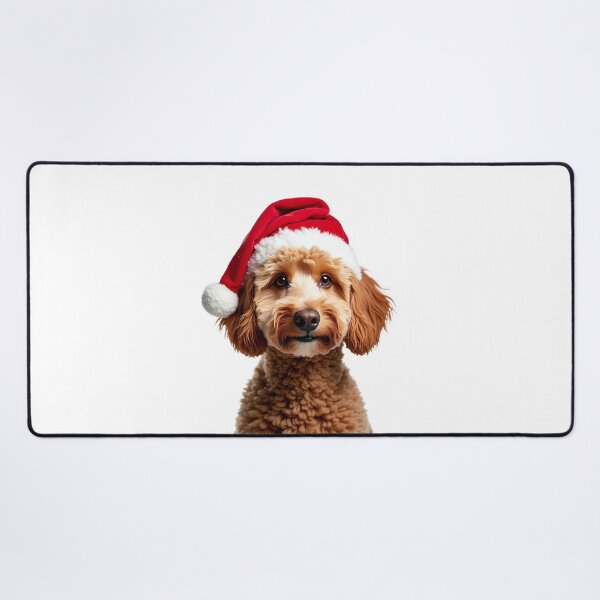 Item preview, Funny Poodle Wearing Christmas Hat designed and sold by LazyOwlStore.