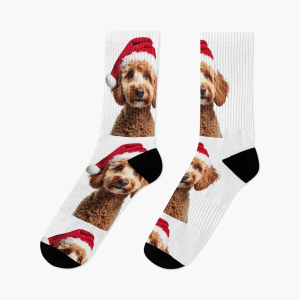 Item preview, Funny Poodle Wearing Christmas Hat designed and sold by LazyOwlStore.
