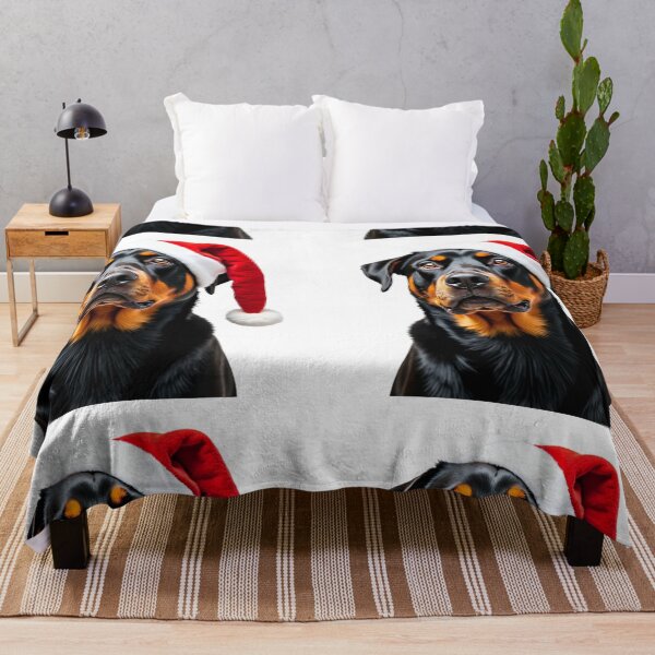 Item preview, Funny Rottweiler Wearing Christmas Hat designed and sold by LazyOwlStore.