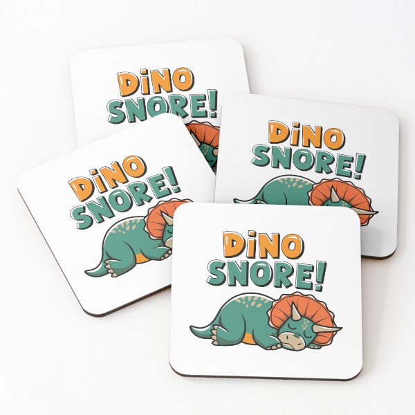 Artikelvorschau, Niedliches Wortspiel mit schlafendem Dinosaurier. Dino schnarcht! entworfen und verkauft von PMCreative.