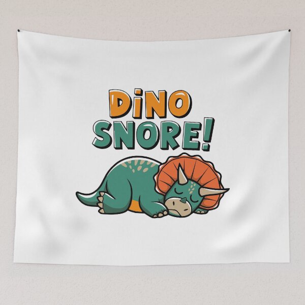 Item preview, Cute Sleeping Dinosaur Pun. Dino Snore!  designed and sold by PMCreative.