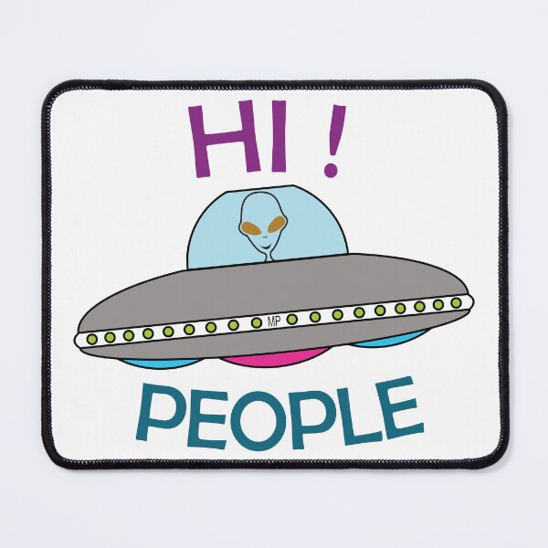 Item preview, Alien with UFO Hi People. designed and sold by MiPa78.