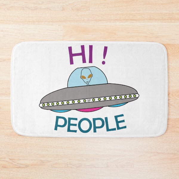 Item preview, Alien with UFO Hi People. designed and sold by MiPa78.