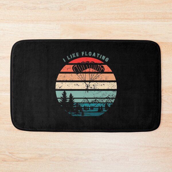 Item preview, I like floating - retro skydiving silhouette in natural setting designed and sold by KolbaVison.