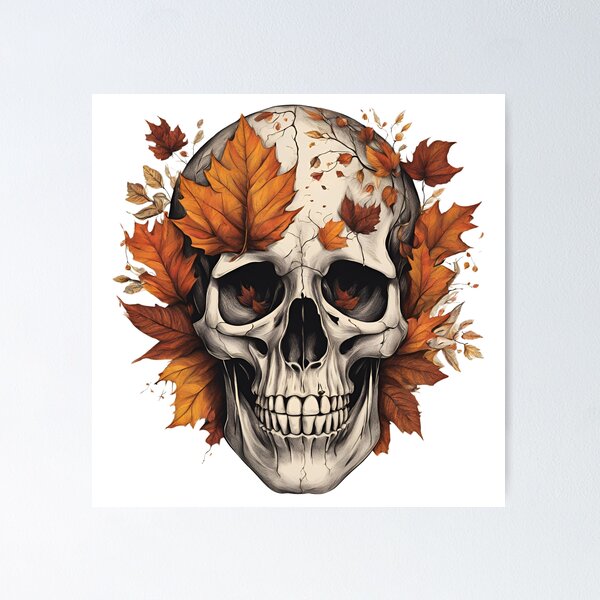 Item preview,  Autumn Skull Emblem, funny, gifts, skull, autumn, emblem,  designed and sold by Ewelina  Niemiec.