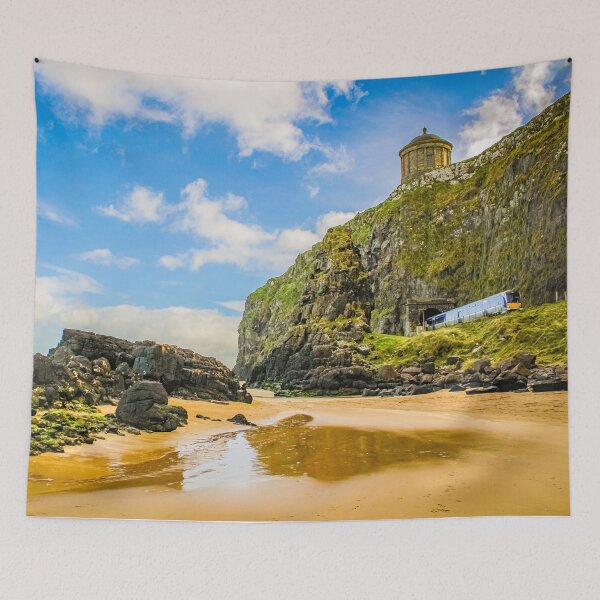 Item preview, Downhill Beach View of Mussenden Temple and Train designed and sold by KMNscapes – Ireland Prints & Beyond.