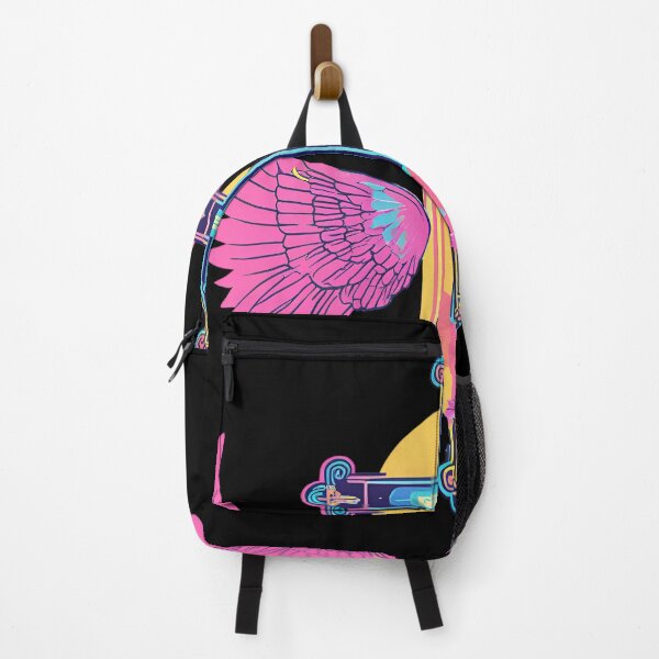 Item preview, Cool Surrealist Cross with Wings | Vibrant Synthwave Religious Iconography | Divine Symbolism Design D14 designed and sold by pixelandcrafted.