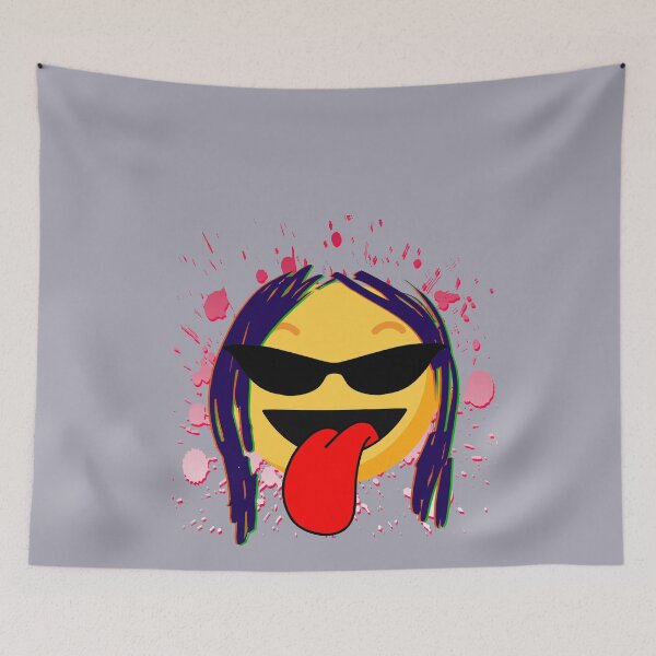 Item preview, Hipster Emoji with tongue sticking out designed and sold by navarraspain.