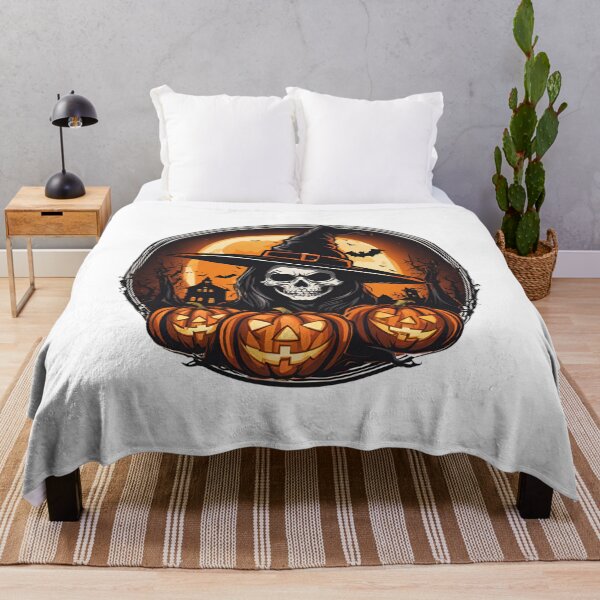 Item preview, Witch Skull & Pumpkin Emblem, gifts, witch, skull, funny, designed and sold by Ewelina Niemiec.