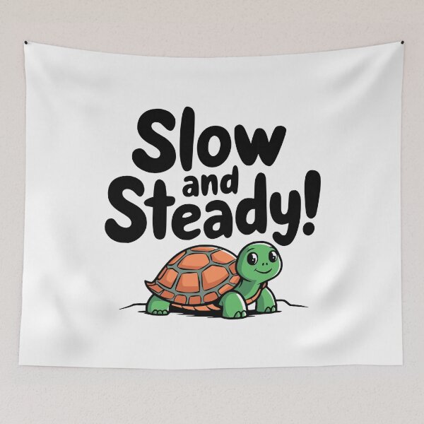 Item preview, Slow and steady! Cute Kawaii Turtle Pun designed and sold by PMCreative.
