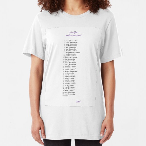 Checklist: Modern Mommin' poem Slim Fit T-Shirt