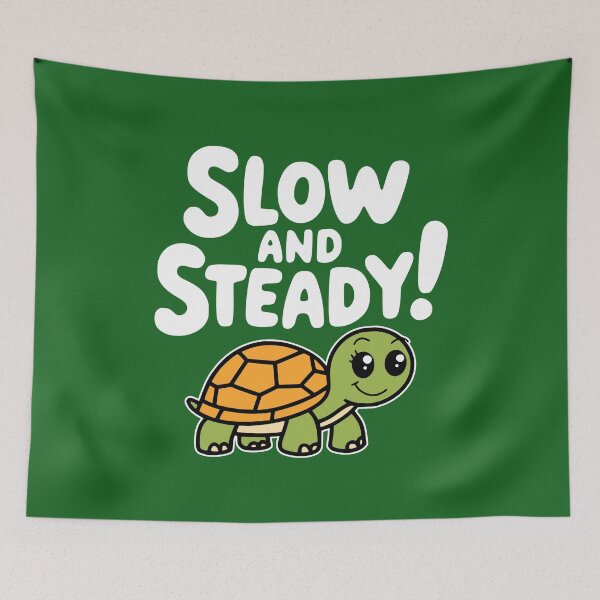 Item preview, Cute Kawaii Turtle Pun. Slow and steady! designed and sold by PMCreative.