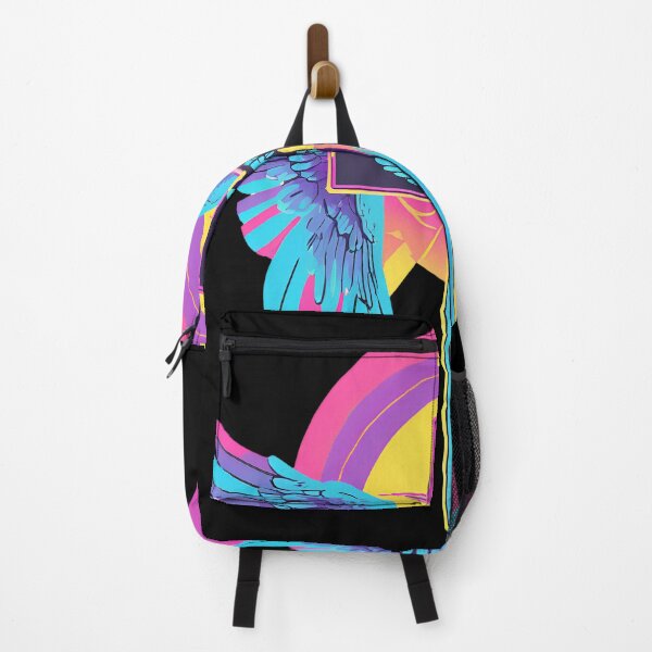 Item preview, Cool Surrealist Cross with Wings | Vibrant Synthwave Religious Iconography | Divine Symbolism Design D16 designed and sold by pixelandcrafted.