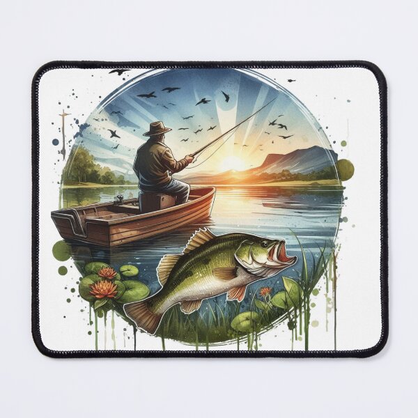 Item preview, Fishing,Fisherman,Lake ,Largemouth Bass Fish designed and sold by deniz kaya.