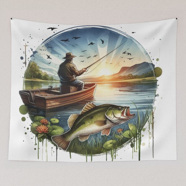 Item preview, Fishing,Fisherman,Lake ,Largemouth Bass Fish designed and sold by deniz kaya.