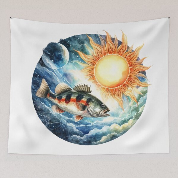 Item preview, Fishing,Sun ,Largemouth Bass Fish designed and sold by deniz kaya.