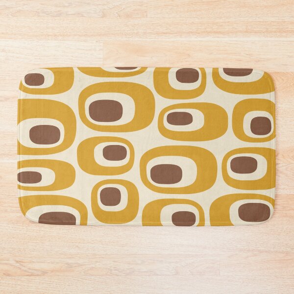 Item preview, Retro Mid Century Modern Atomic Pattern Yellow & Brown designed and sold by tonymagnerart.