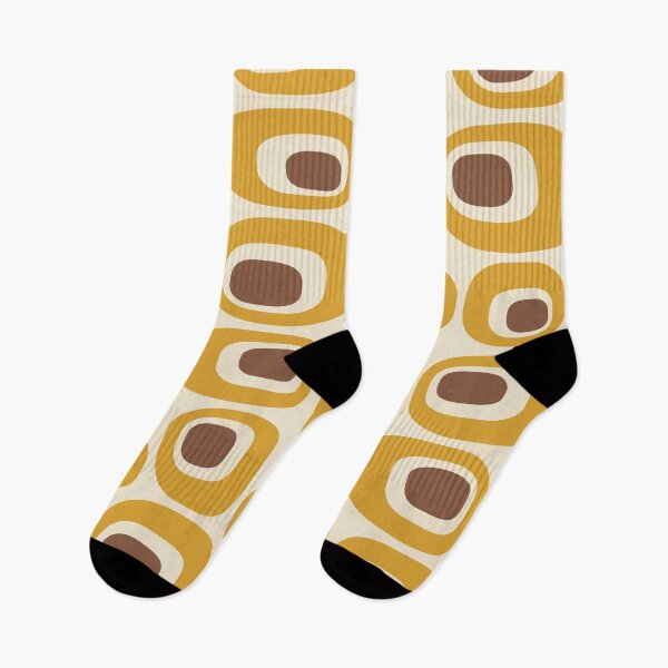 Item preview, Retro Mid Century Modern Atomic Pattern Yellow & Brown designed and sold by tonymagnerart.