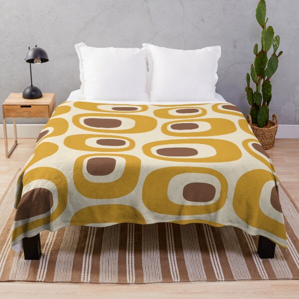 Item preview, Retro Mid Century Modern Atomic Pattern Yellow & Brown designed and sold by tonymagnerart.
