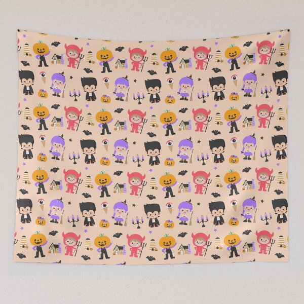 Item preview, Kids cute seamless pattern halloween Characters party illustration designed and sold by nuchz.