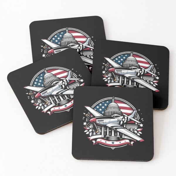 Item preview, P-51 mustang flying over the congress, colorful  designed and sold by BeztProductz.