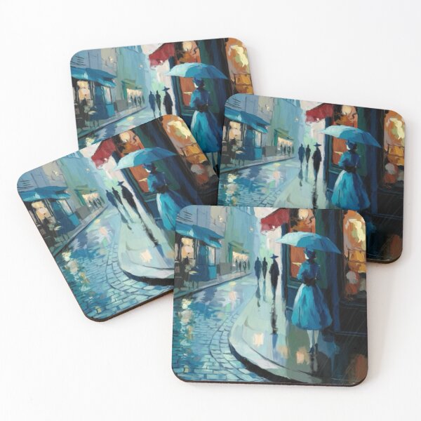 Item preview, Evening Stroll in Paris – Rainy Night with Umbrella. Art By Carraann  designed and sold by CARRAANN.